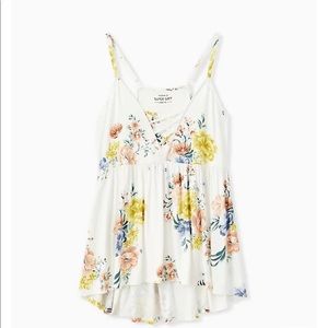 SUPER SOFT WHITE FLORAL LATTICE BABYDOLL CAME